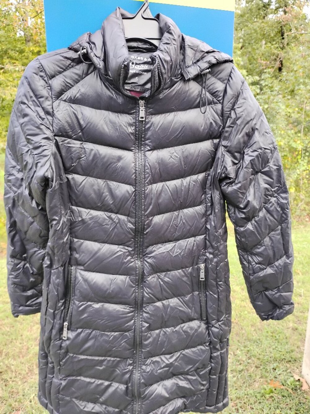 GH Bass & Co. Women's black down filled knee length puffer coat